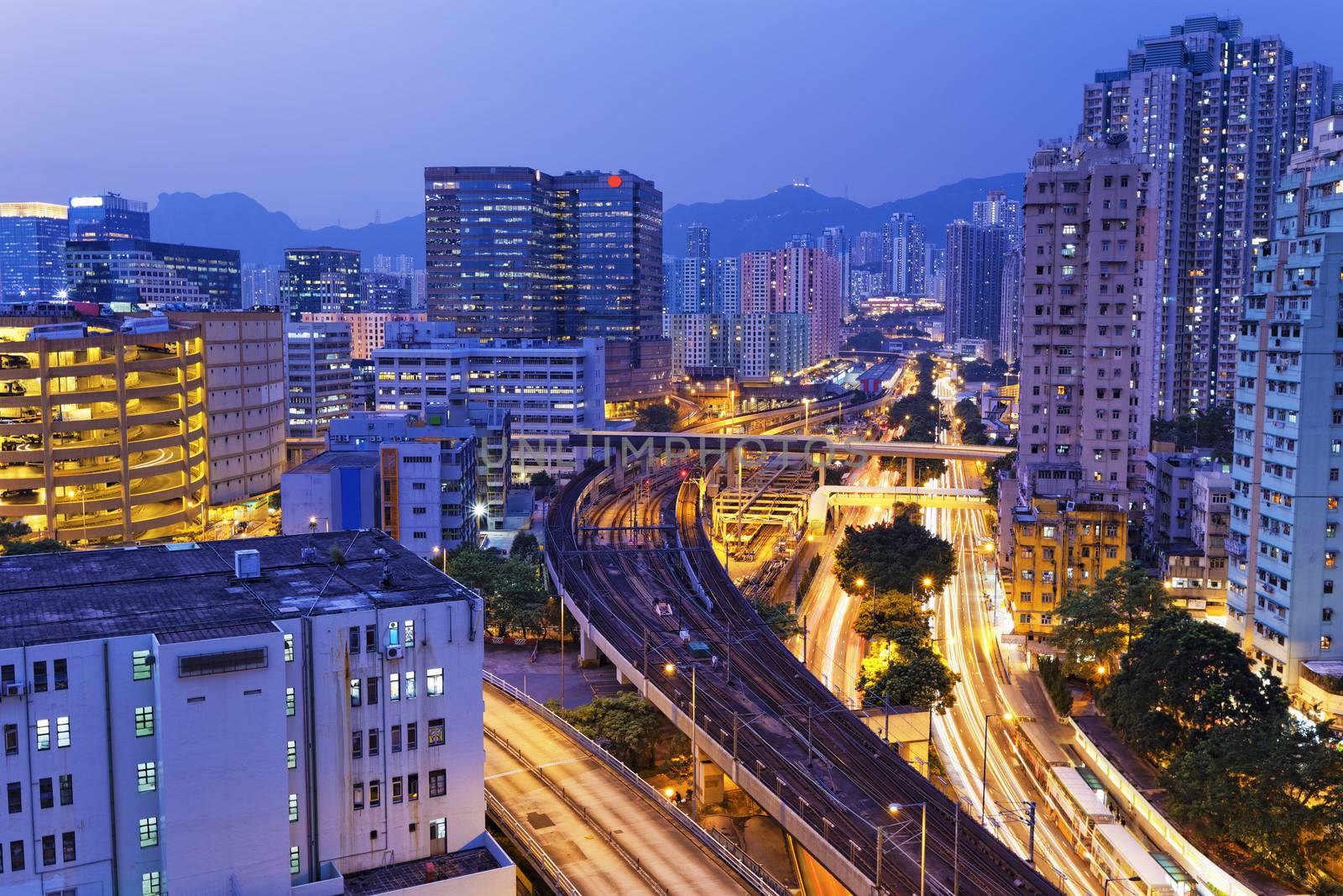 busy traffic night in finance urban 