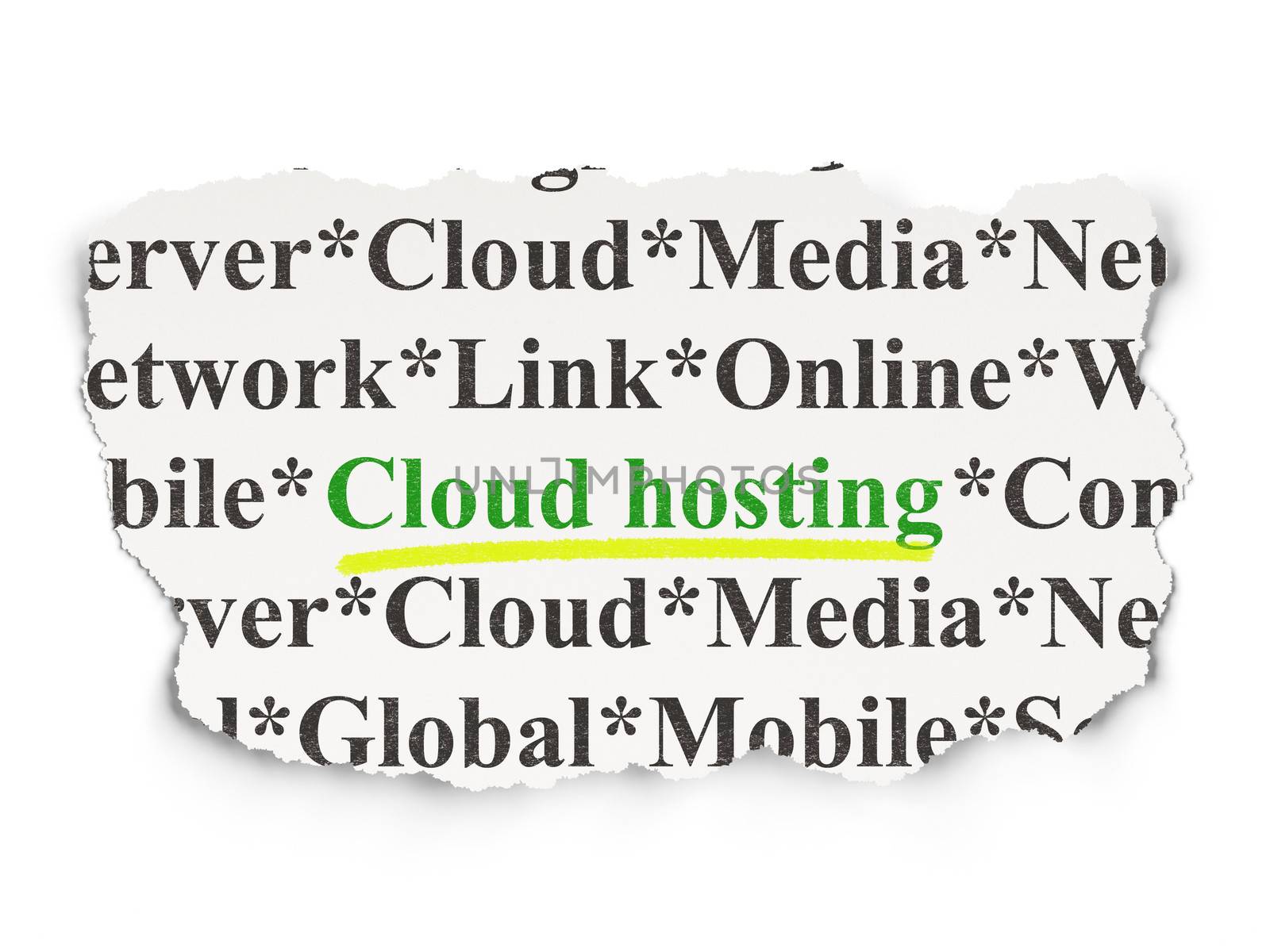 Cloud technology concept: Cloud Hosting on Paper background by maxkabakov