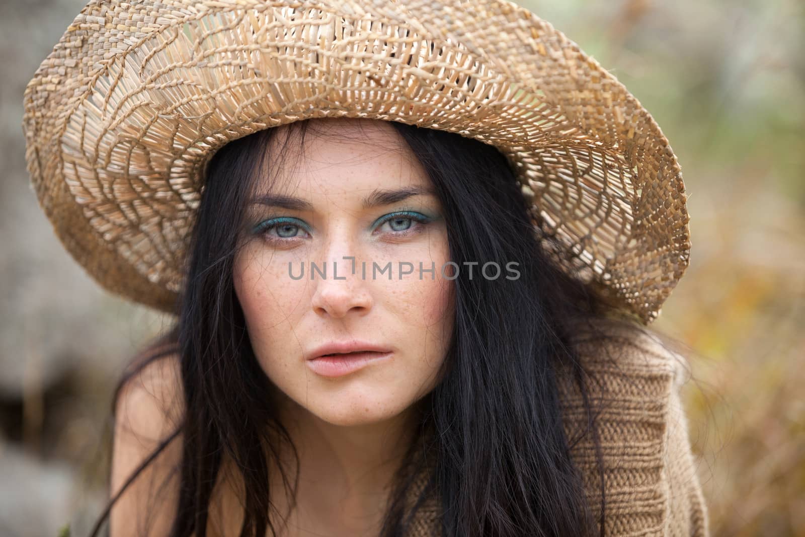 Portrait of a girl in straw hat by palinchak