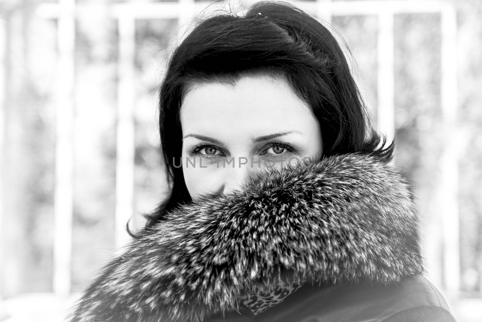 Fur.Beautiful woman in winter.Beauty Fashion Model Girl in a Fur Hat. Russian Stylish young.Portrait.