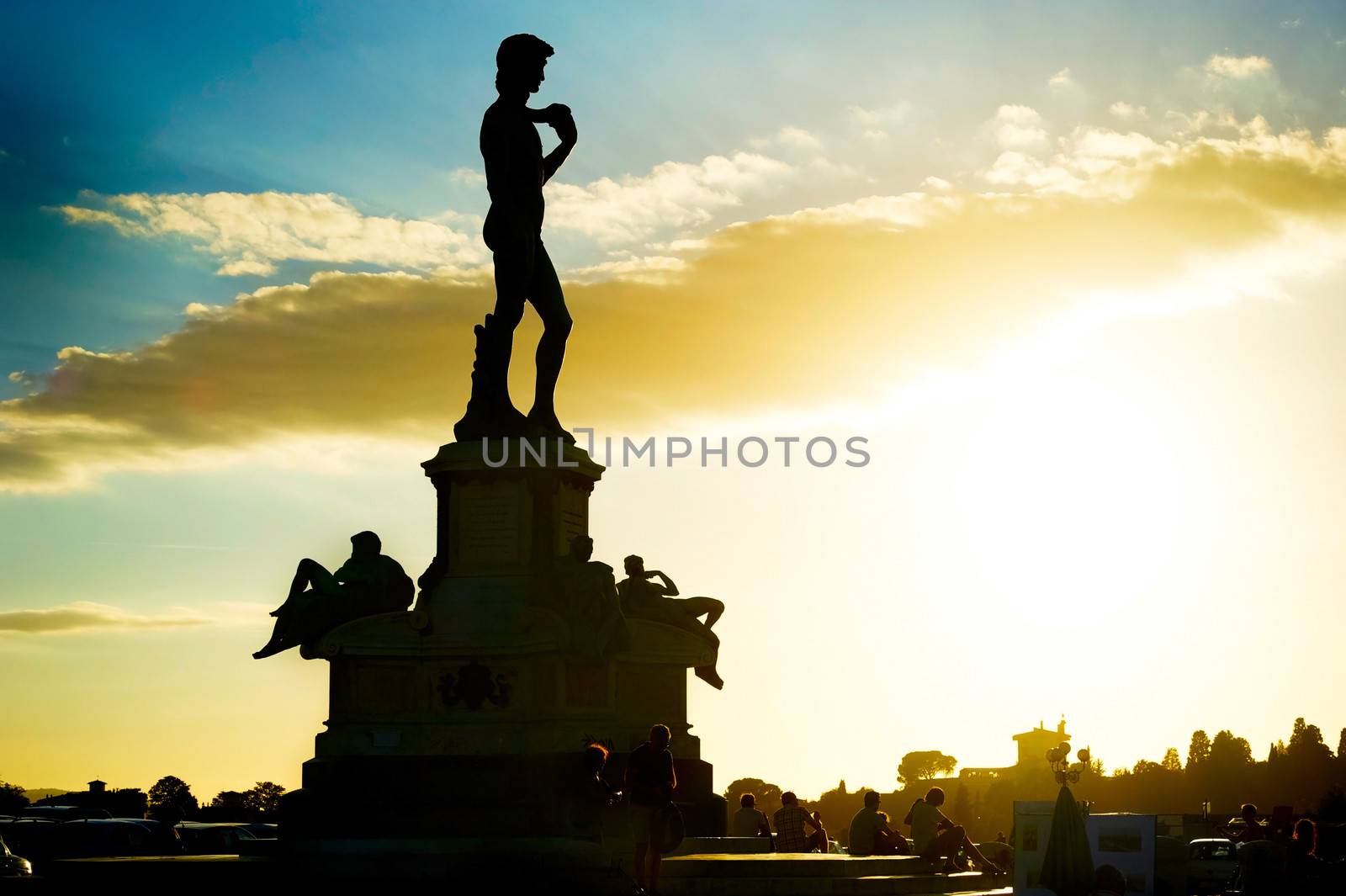 Statue of David at Micheal Angelo Park . Florence, Italy