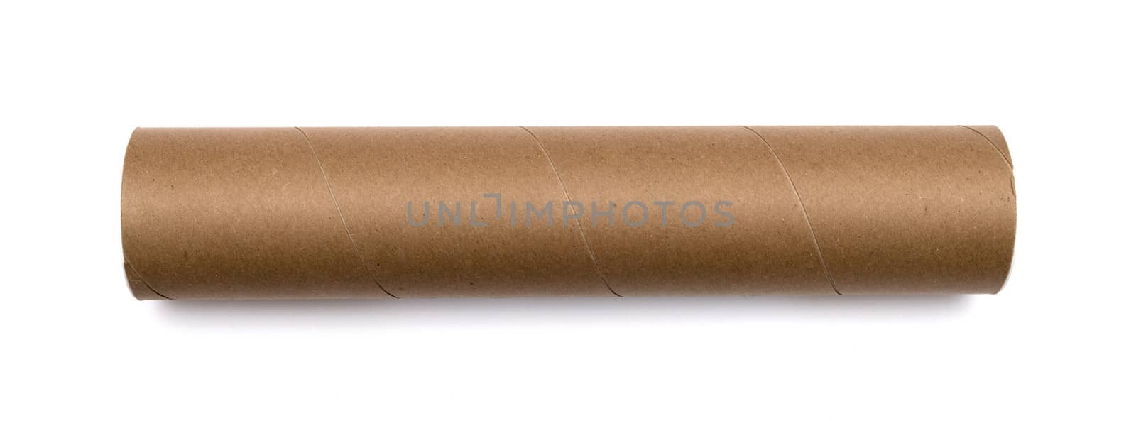 Cardboard tube isolated on white background by DNKSTUDIO