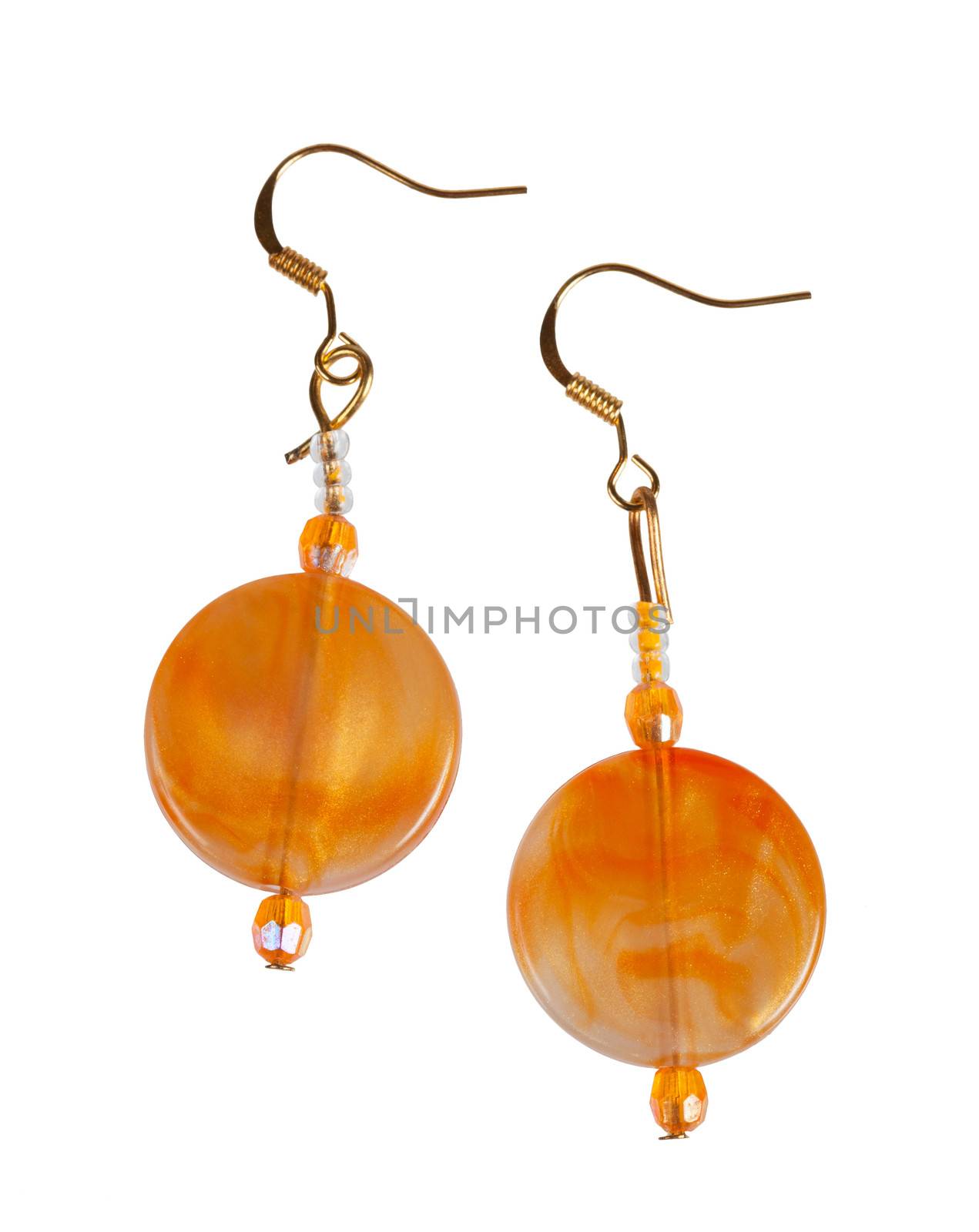 Earrings made of plastic on a white background by AleksandrN