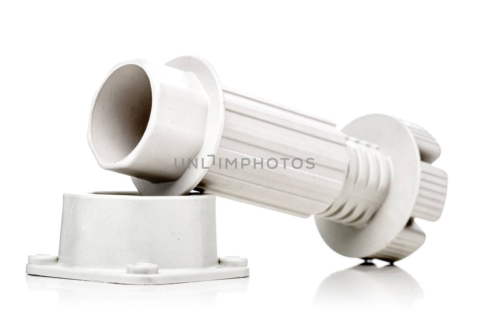 small plastic furniture leg, isolated on white