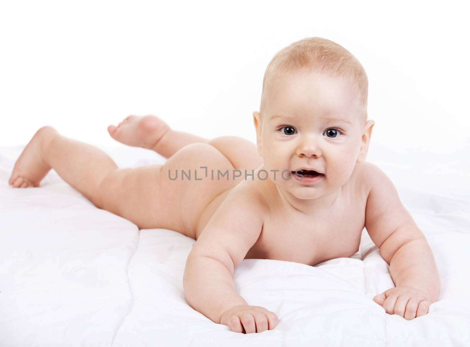 Cute baby boy over white background by photobac