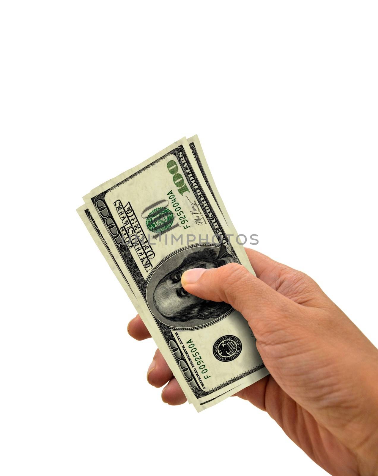 Hand Holding One Hundred Dollar