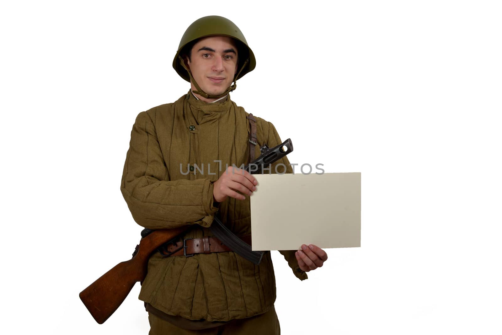 soviet soldier shows sign by philipimage