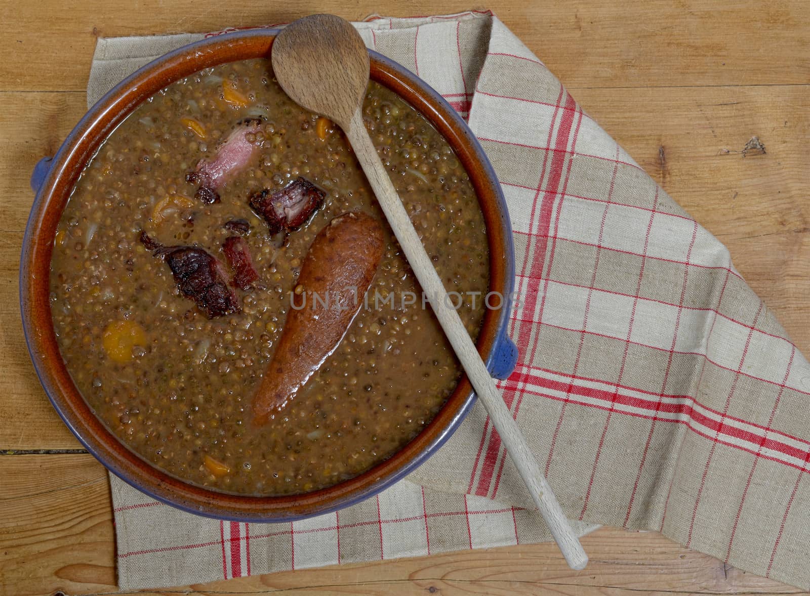 Morteau sausages with lentils by philipimage