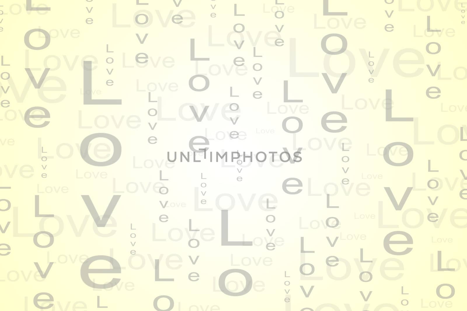 Love Text Background in Light Yellow Color by steafpong