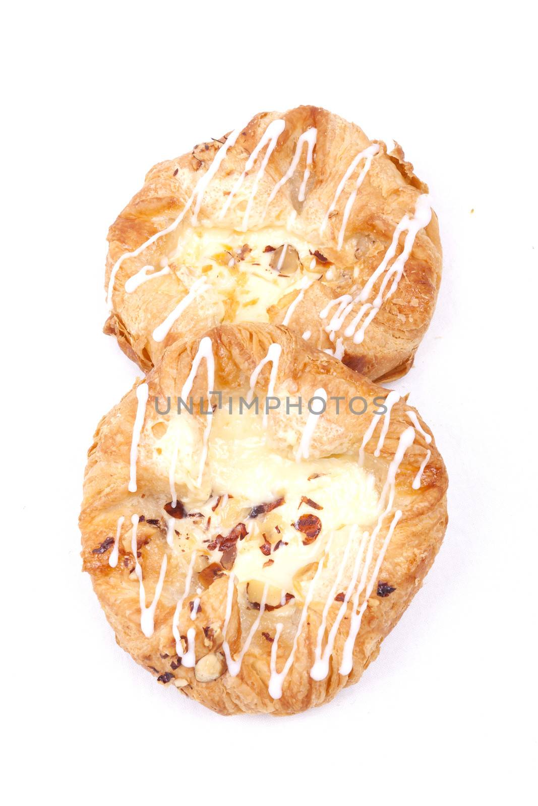 vanilla cream danish isolated on a white background