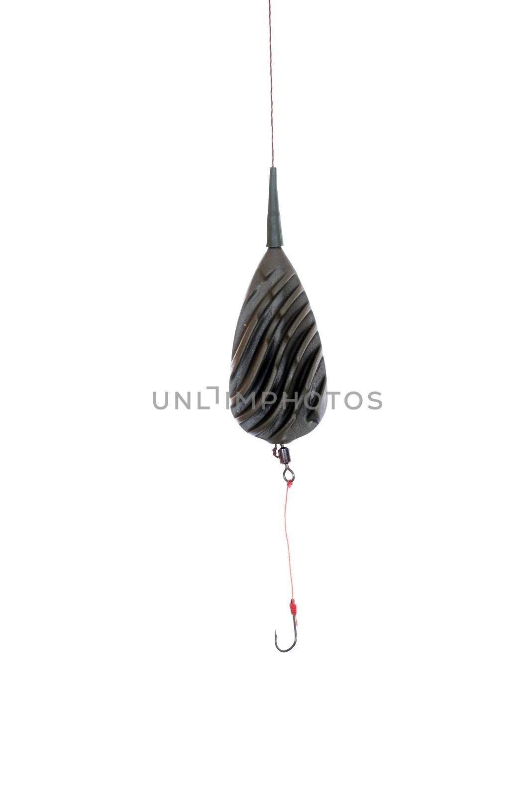 Fishing method feeder accessories isolated on white background
