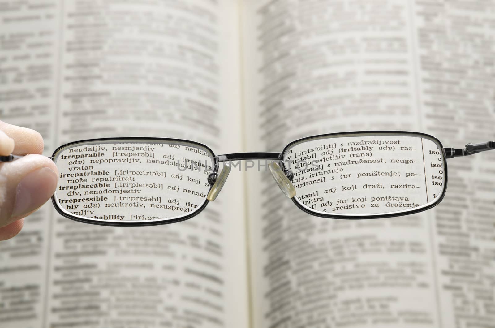 seeing dictionary through glasses by Grufnar