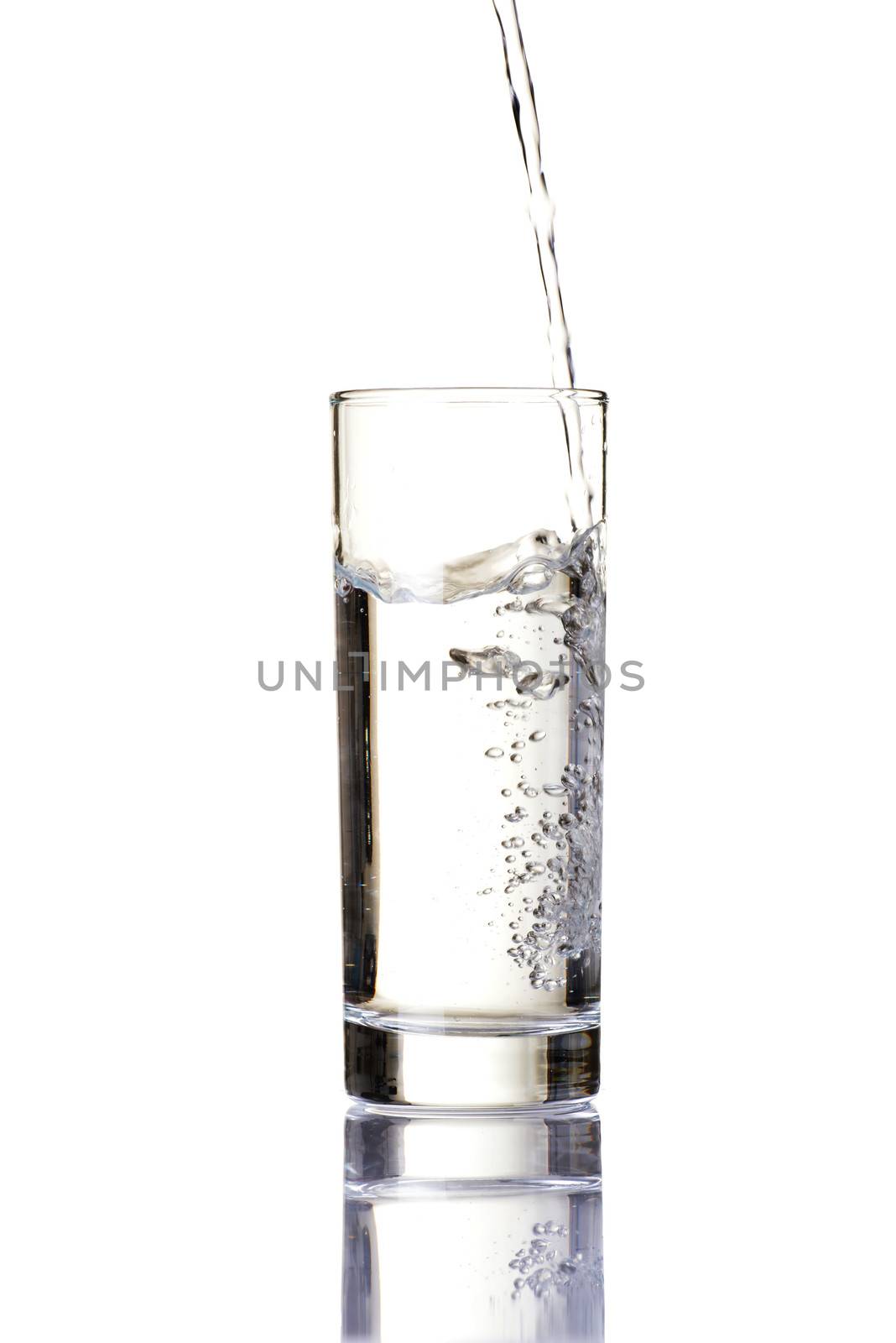 Glass of water. Isolated on white.