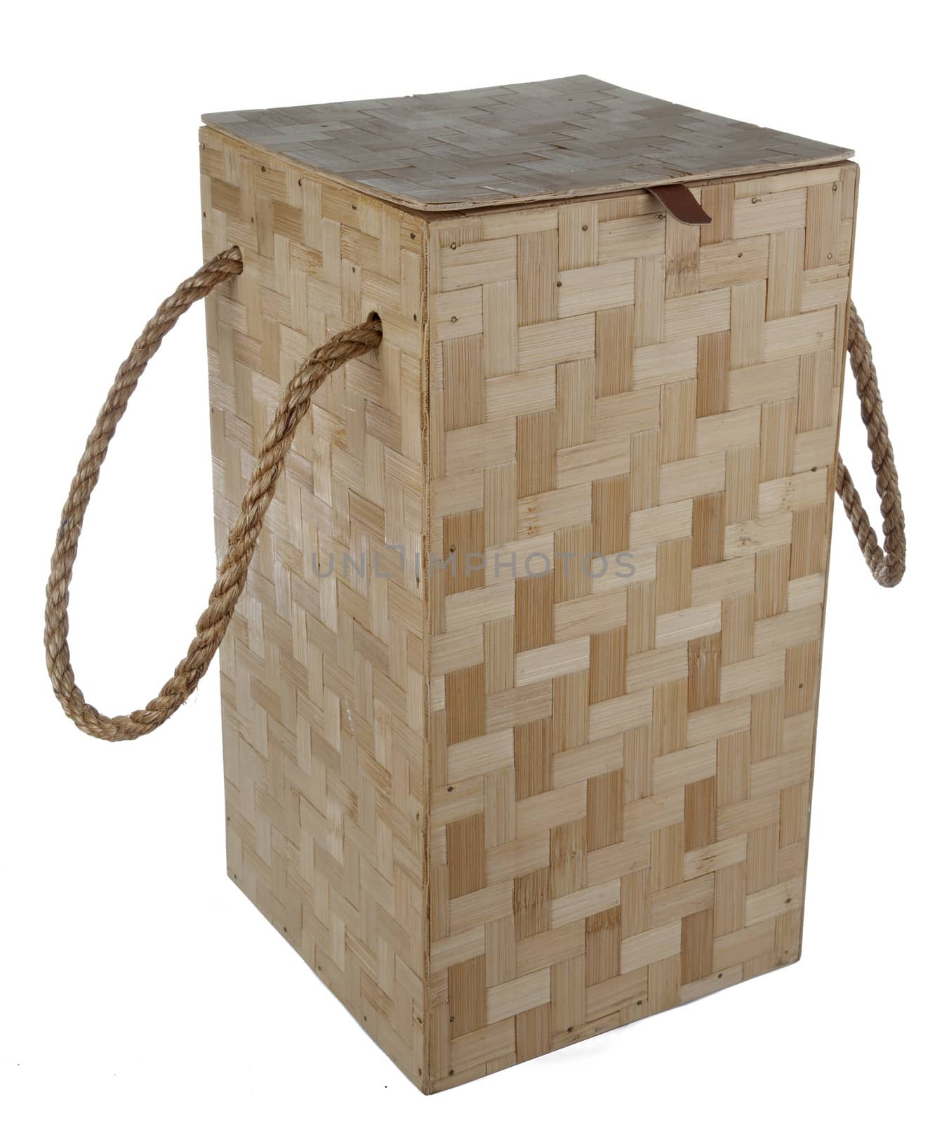 Wooden shingle box wit rope handles