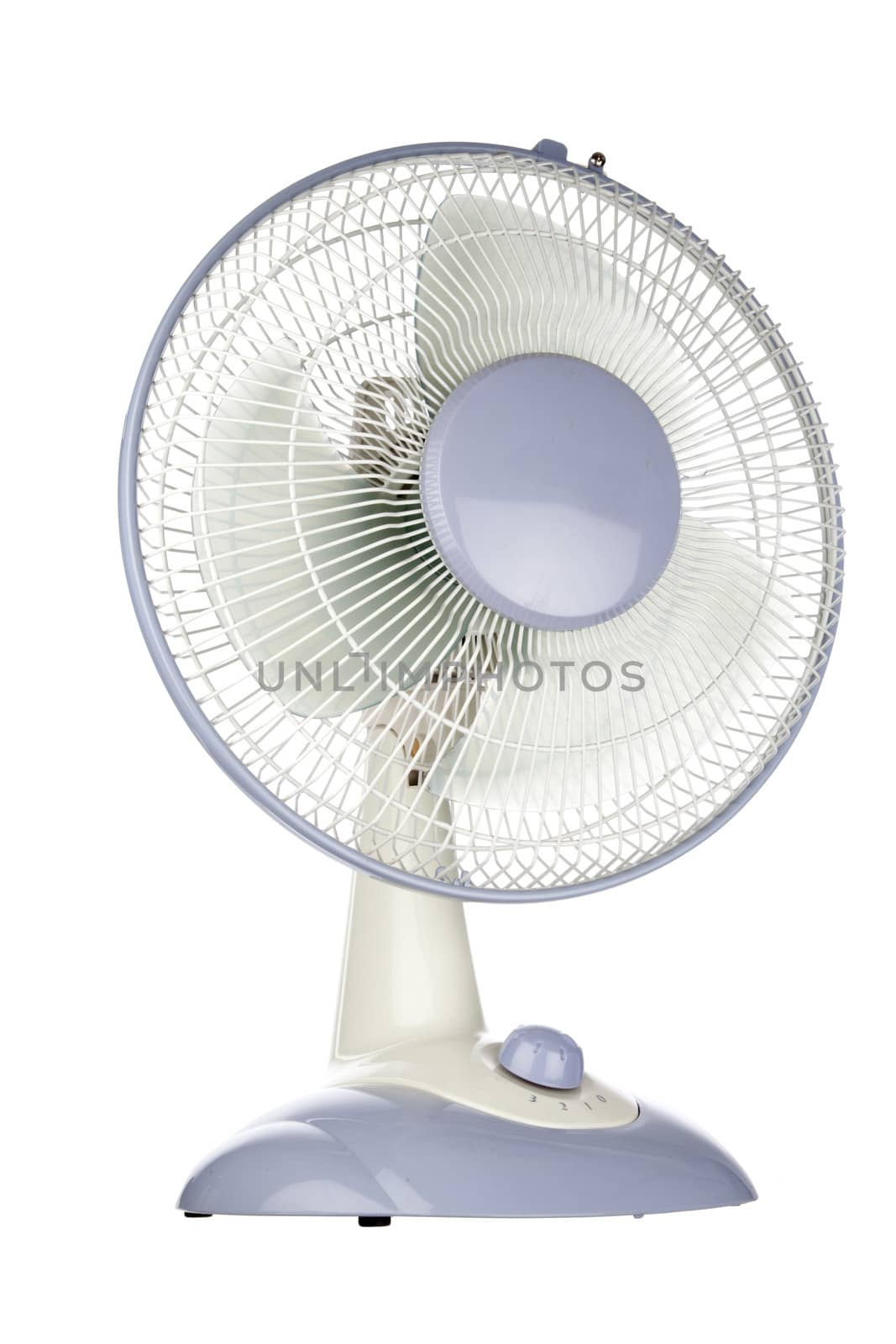 Electric fan. White background.