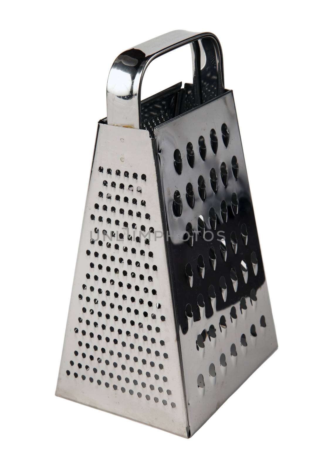Metal grater with white background