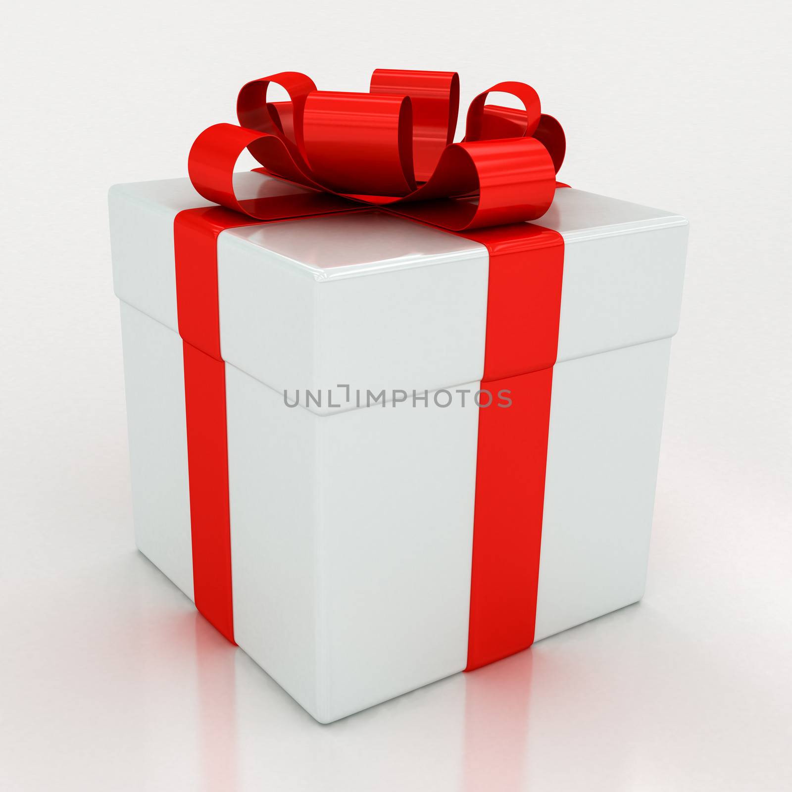 white gift boxes with red ribbon by Lupen