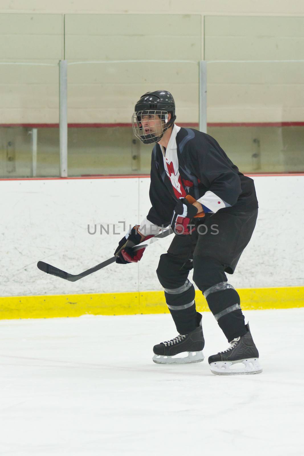 Ice hockey player during a game by bigjohn36