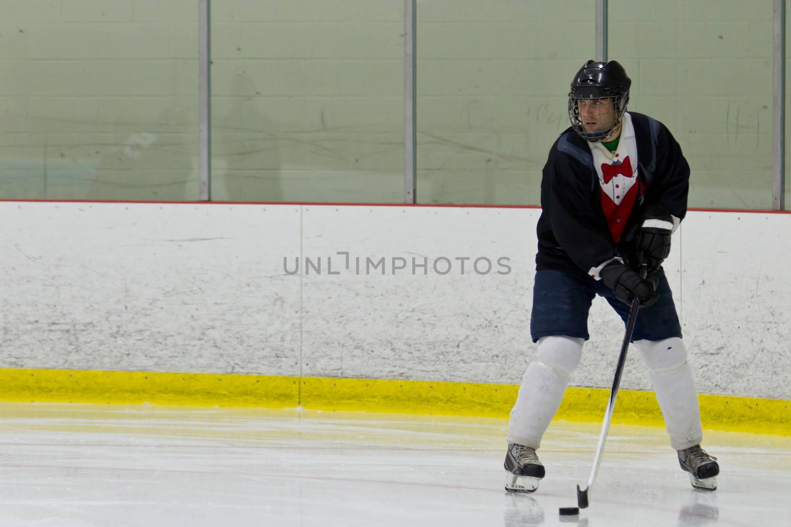 Hockey player during a game
