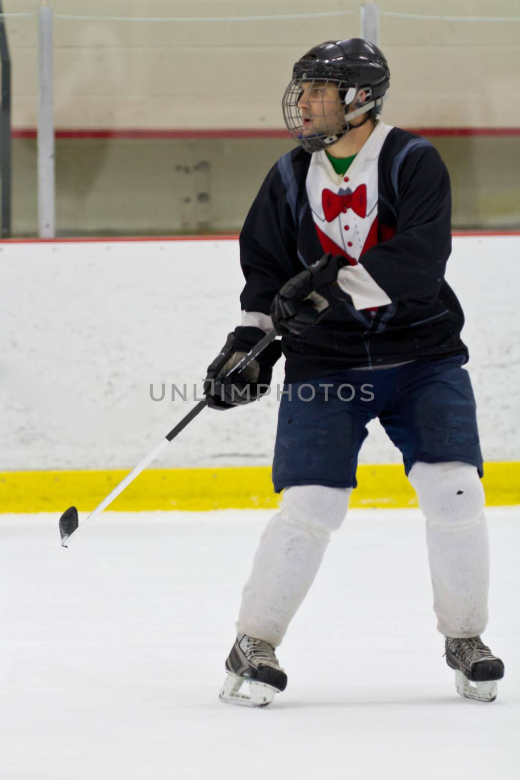 Recreational ice hockey player