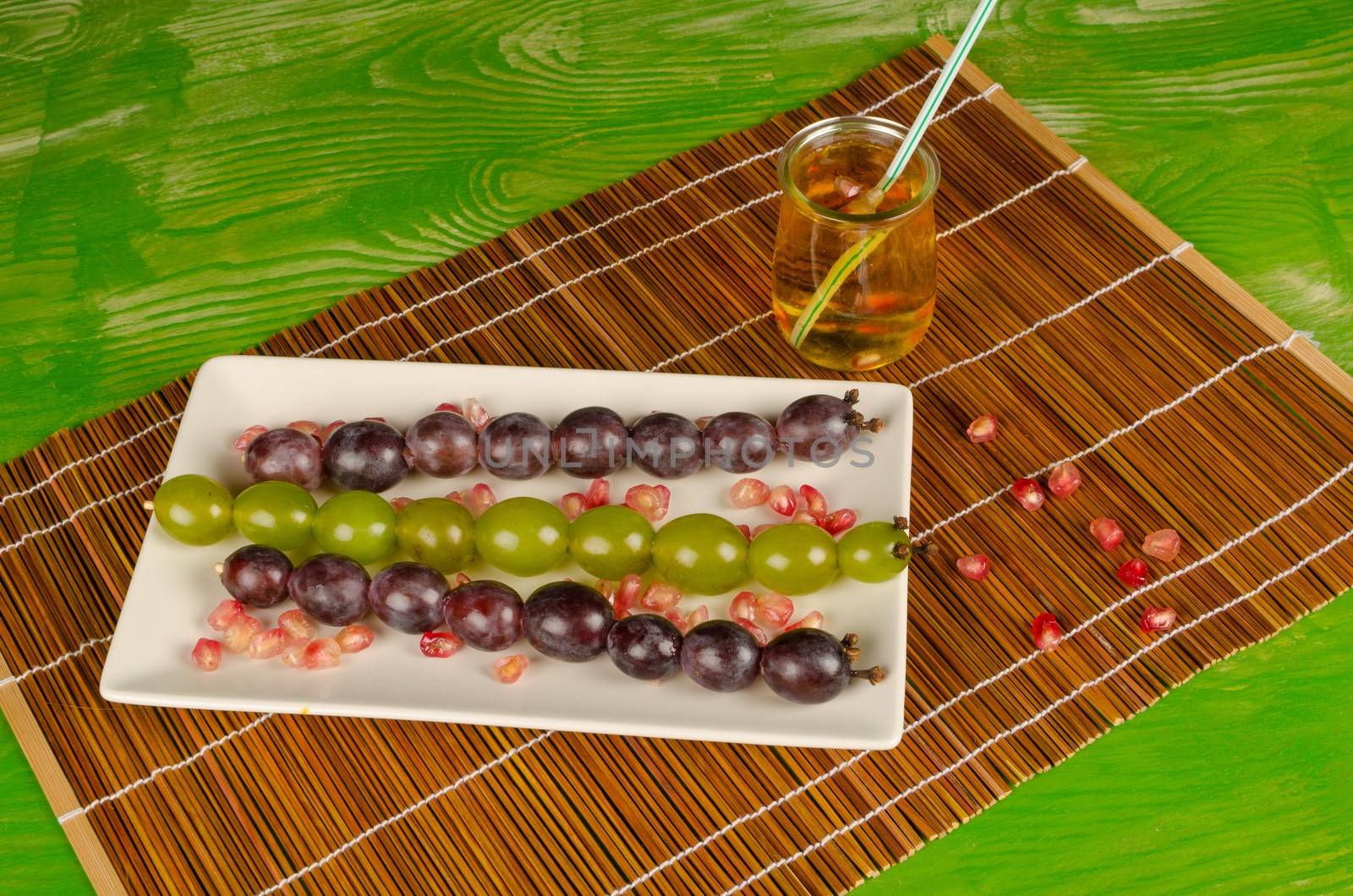 Grapes served as snakes, a kid dessert idea