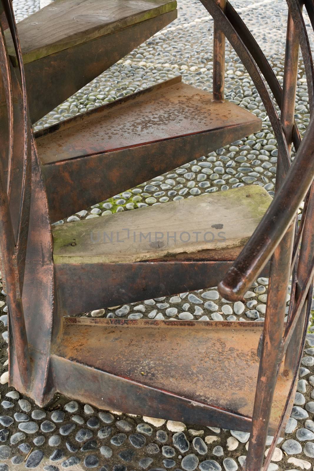 Old rusty staircase by elwynn