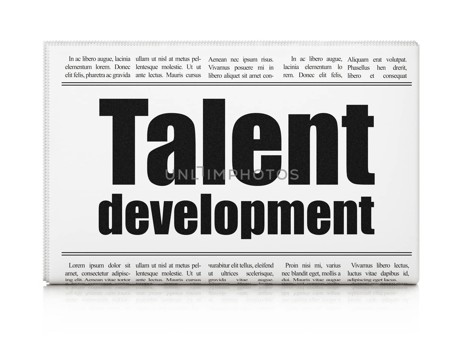 Education concept: newspaper headline Talent Development by maxkabakov