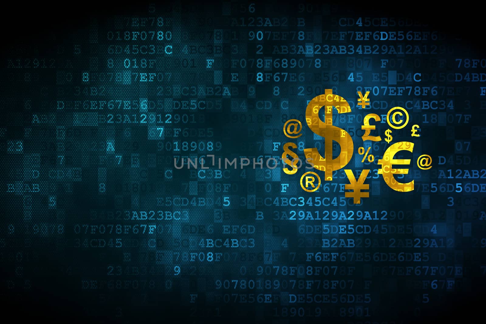 Marketing concept: Finance Symbol on digital background by maxkabakov