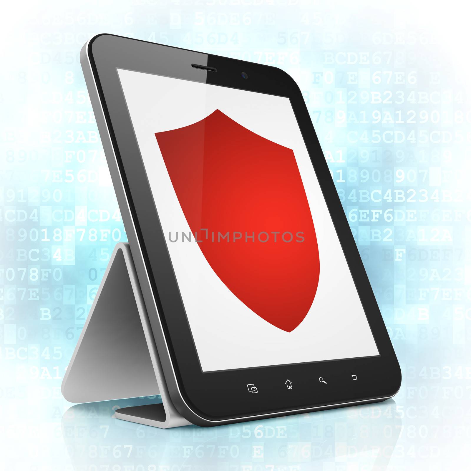 Privacy concept: Shield on tablet pc computer by maxkabakov
