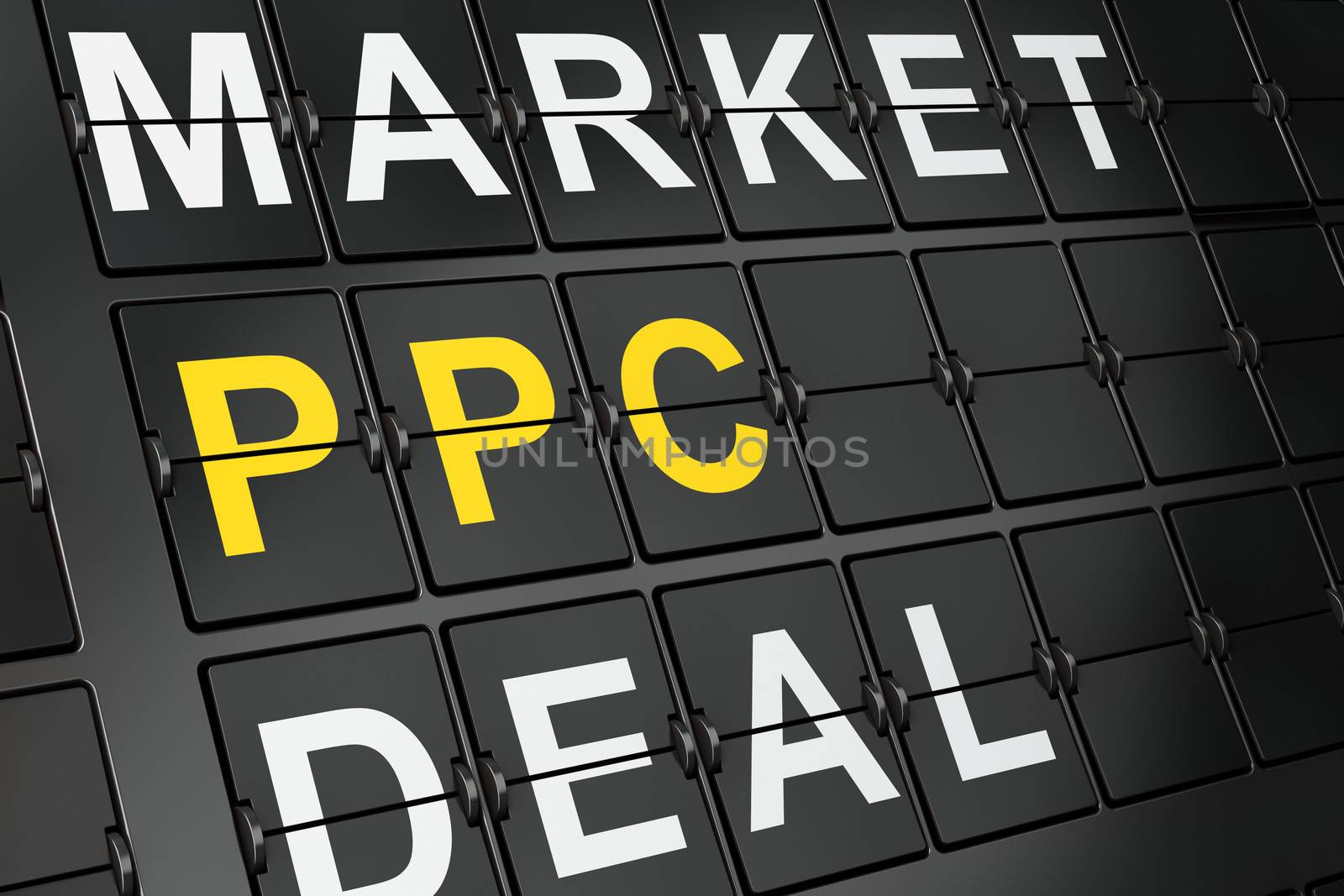 Business concept: PPC on airport board background by maxkabakov