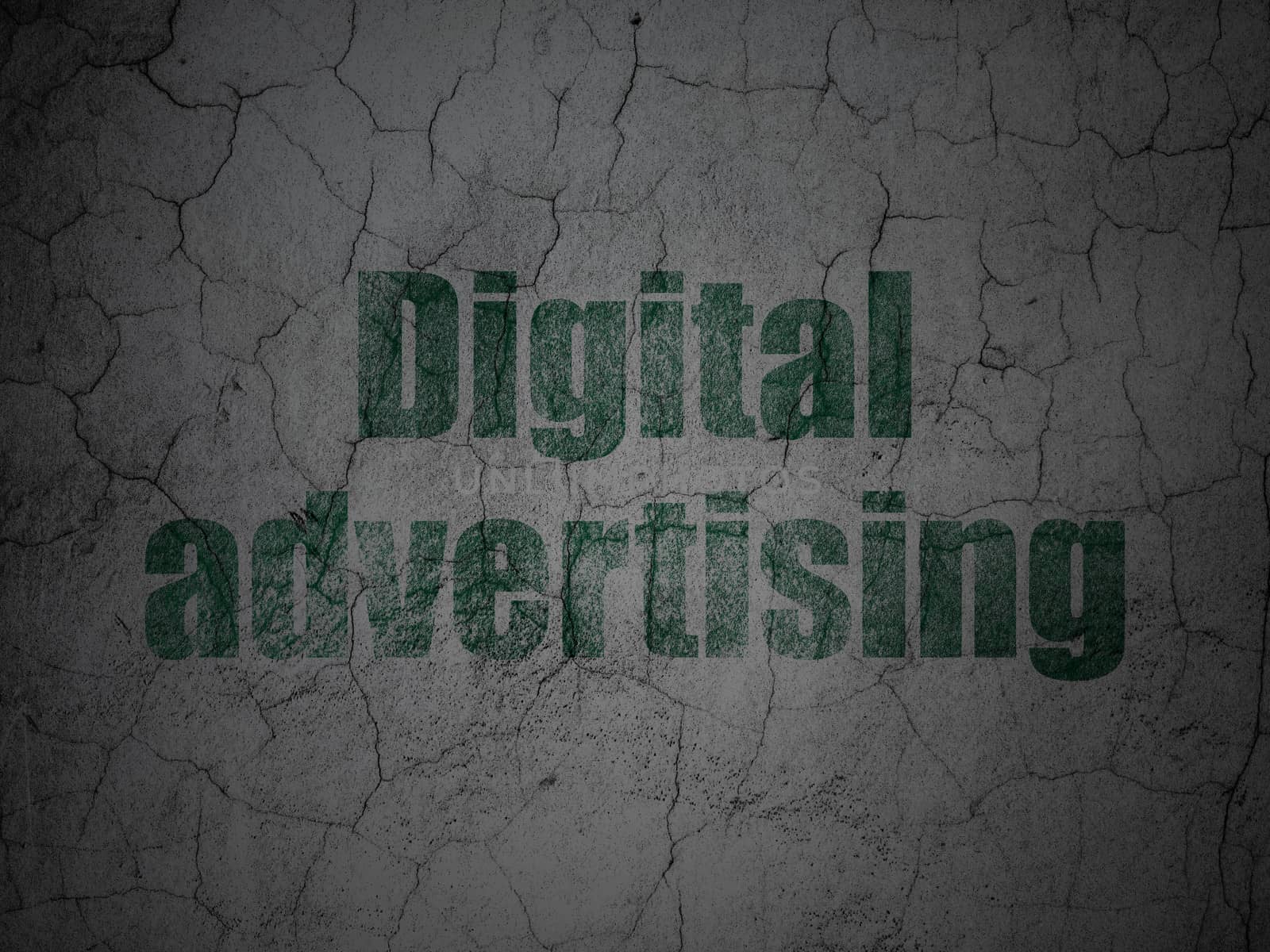 Marketing concept: Digital Advertising on grunge wall background by maxkabakov
