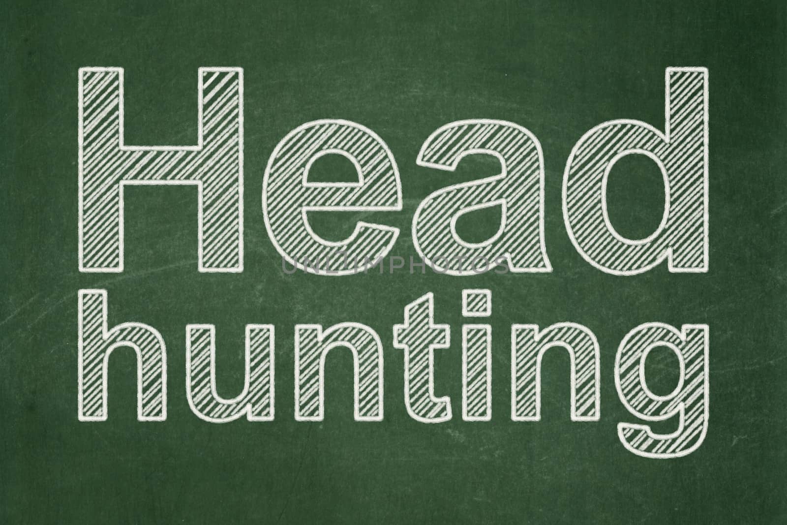 Business concept: Head Hunting on chalkboard background by maxkabakov