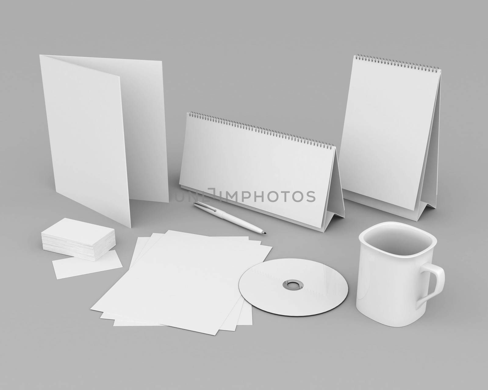 Corporate identity template on the gray background