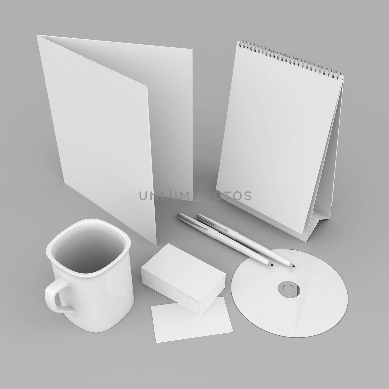 Corporate identity template on the gray background