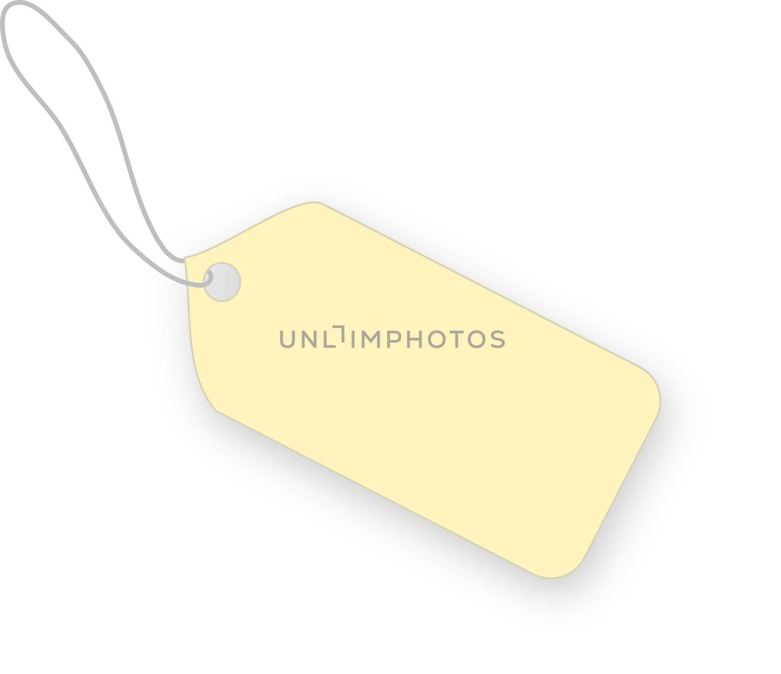 Beige tag on white background