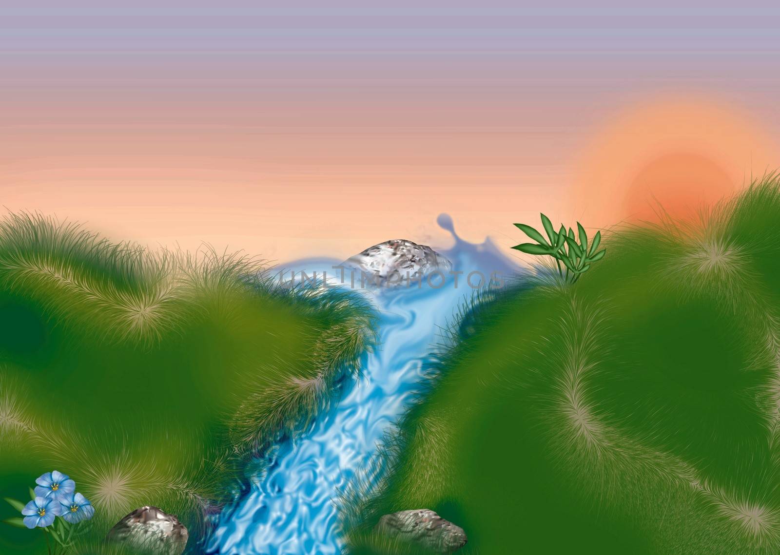 Mountain Stream by illustratorCZ