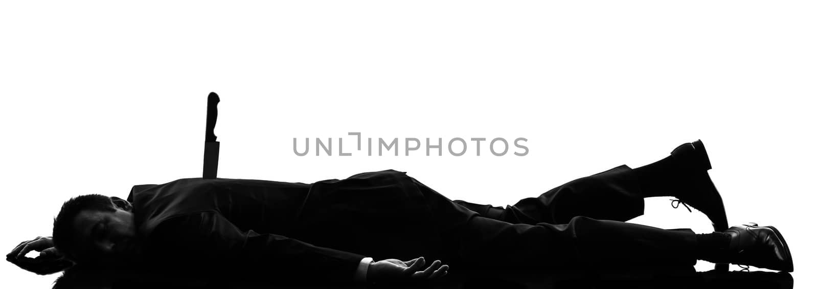 business man Stabbed in the Back silhouette by PIXSTILL
