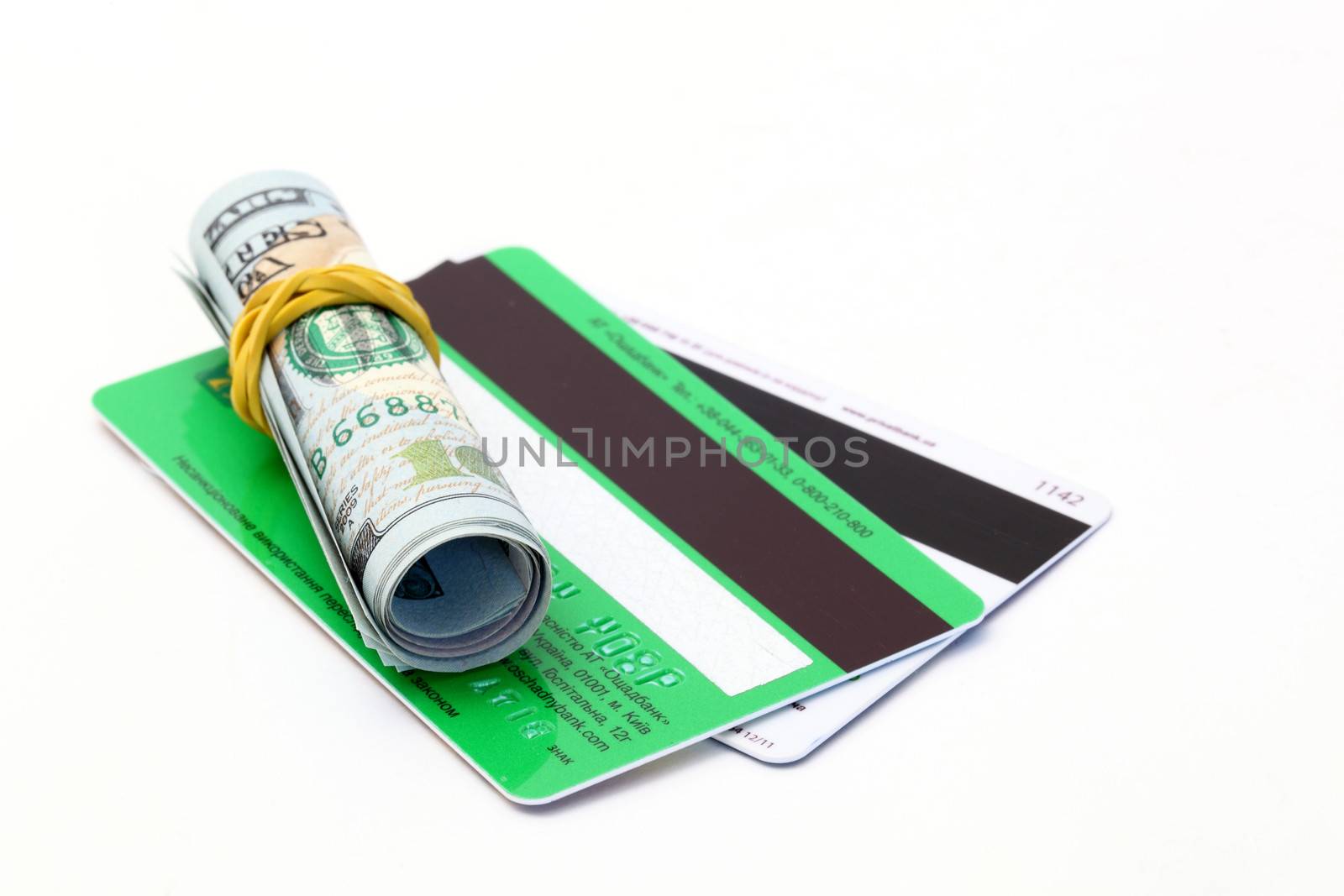 pack of dollar bills with card