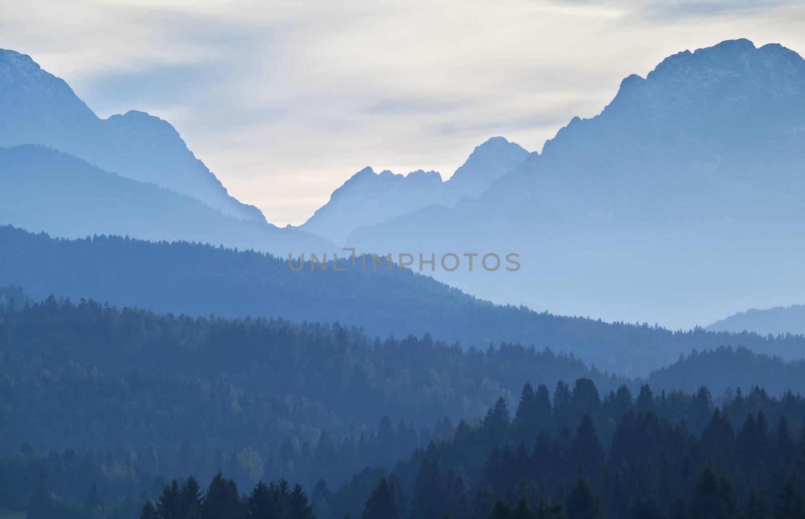 high Alps layers in the dusk  by catolla