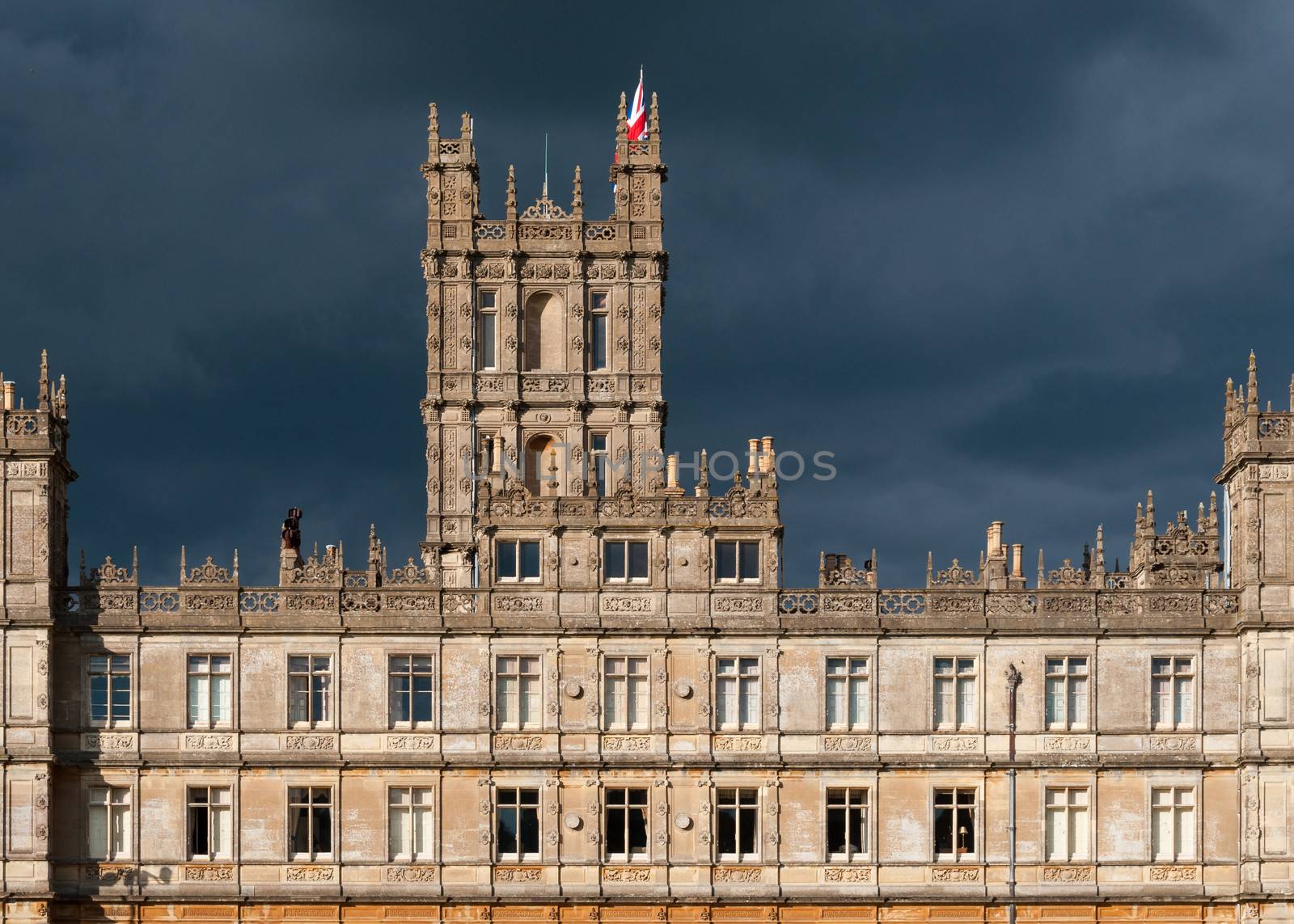 NEWBURY, UK - CIRCA OCTOBER 2011: Highclere Castle is the main setting for the ITV period drama Downton Abbey. Downton Abbey is broadcasted in more than 100 countries.