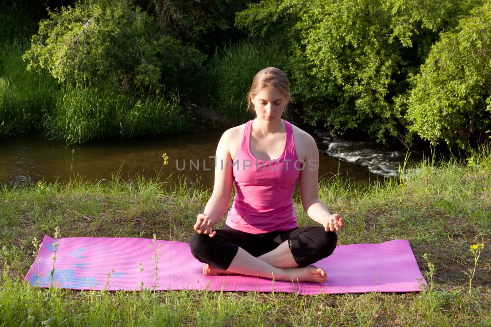 Sunset Yoga by MaryHathaway