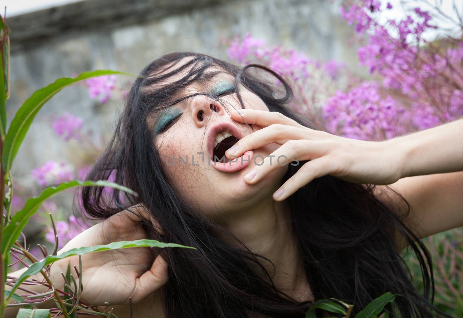  beautiful girl among the flowers by palinchak