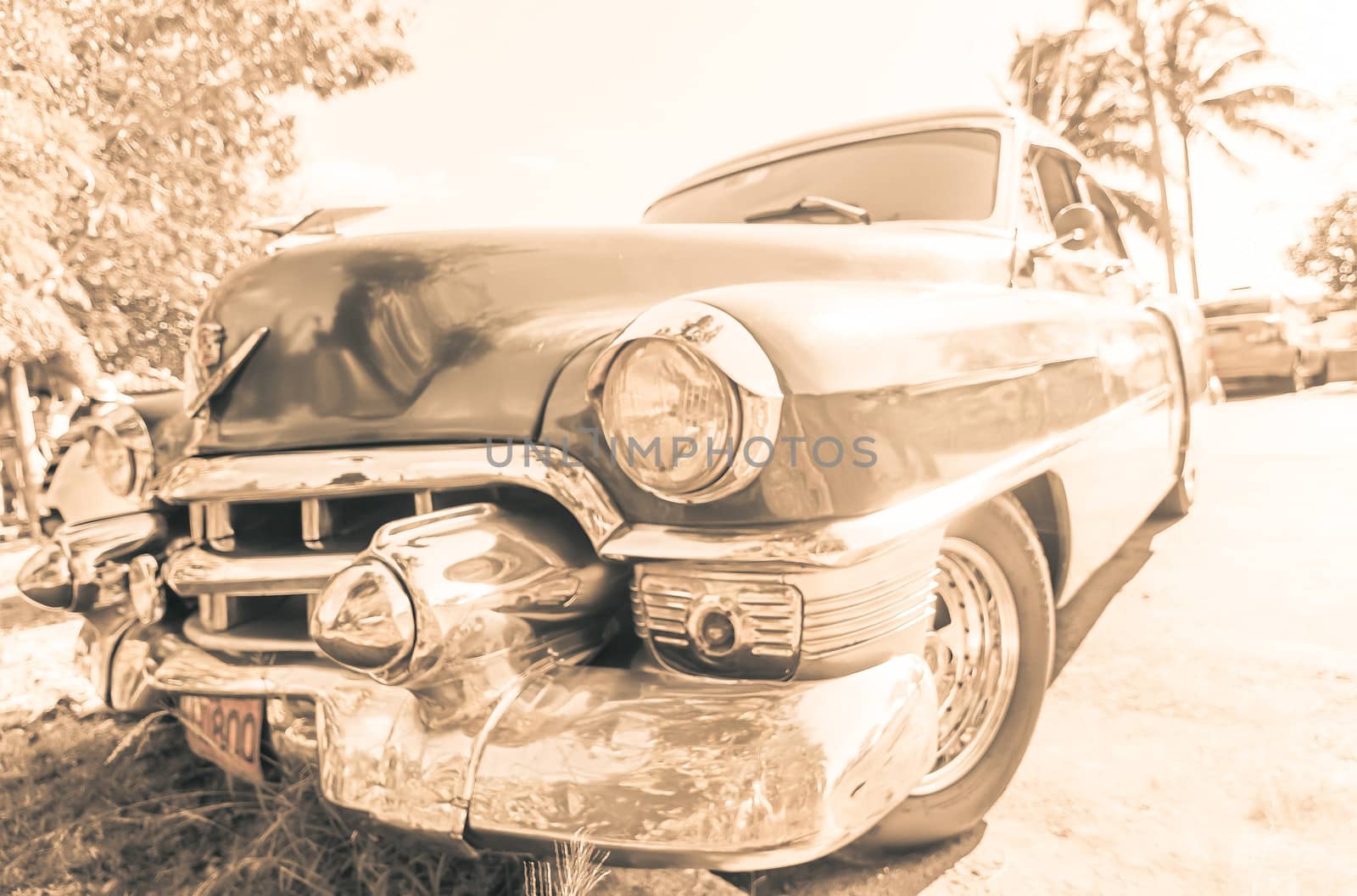 Cuba Caribbean car in vintage look with a lot of light