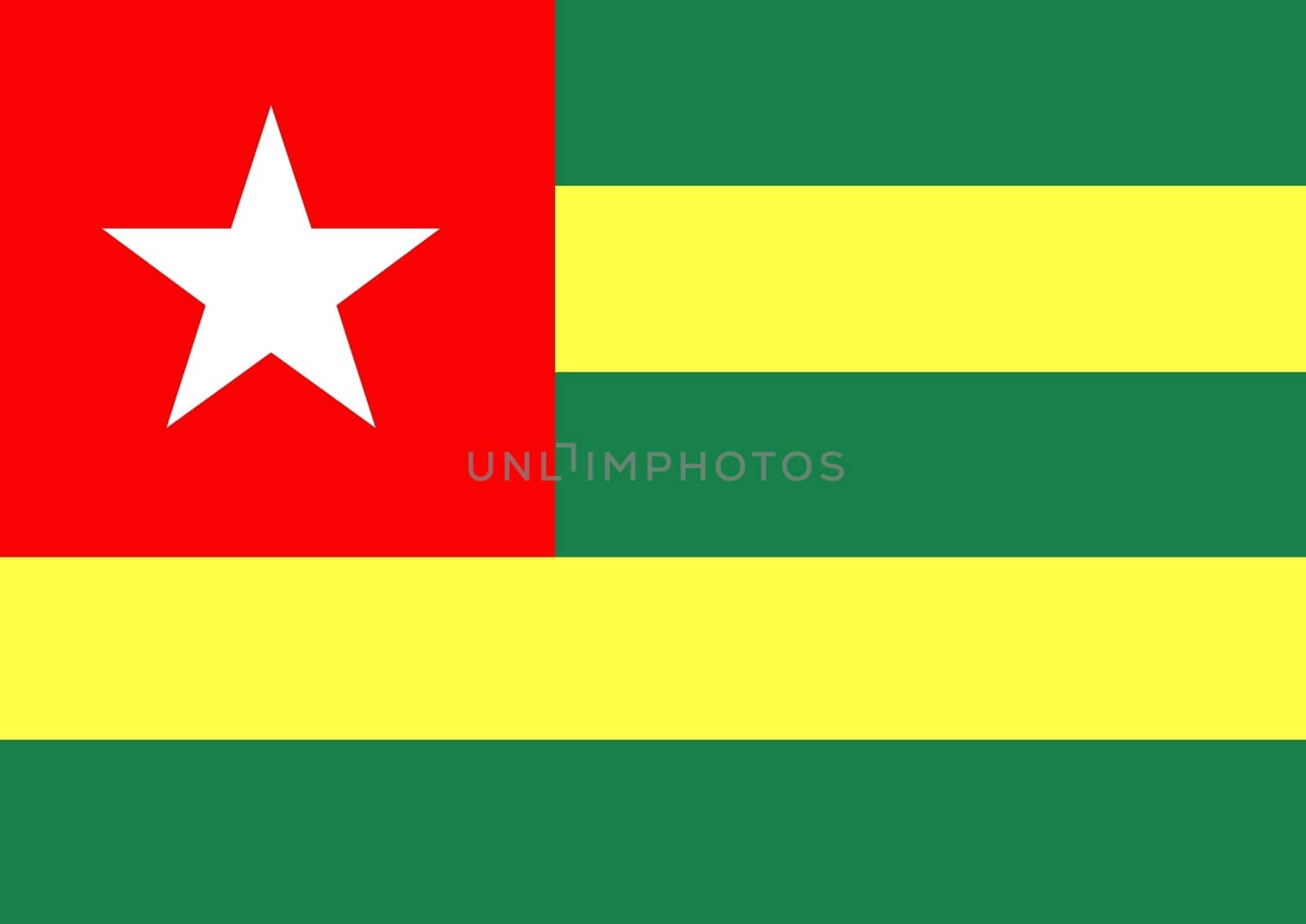 Illustration of the flag of Togo