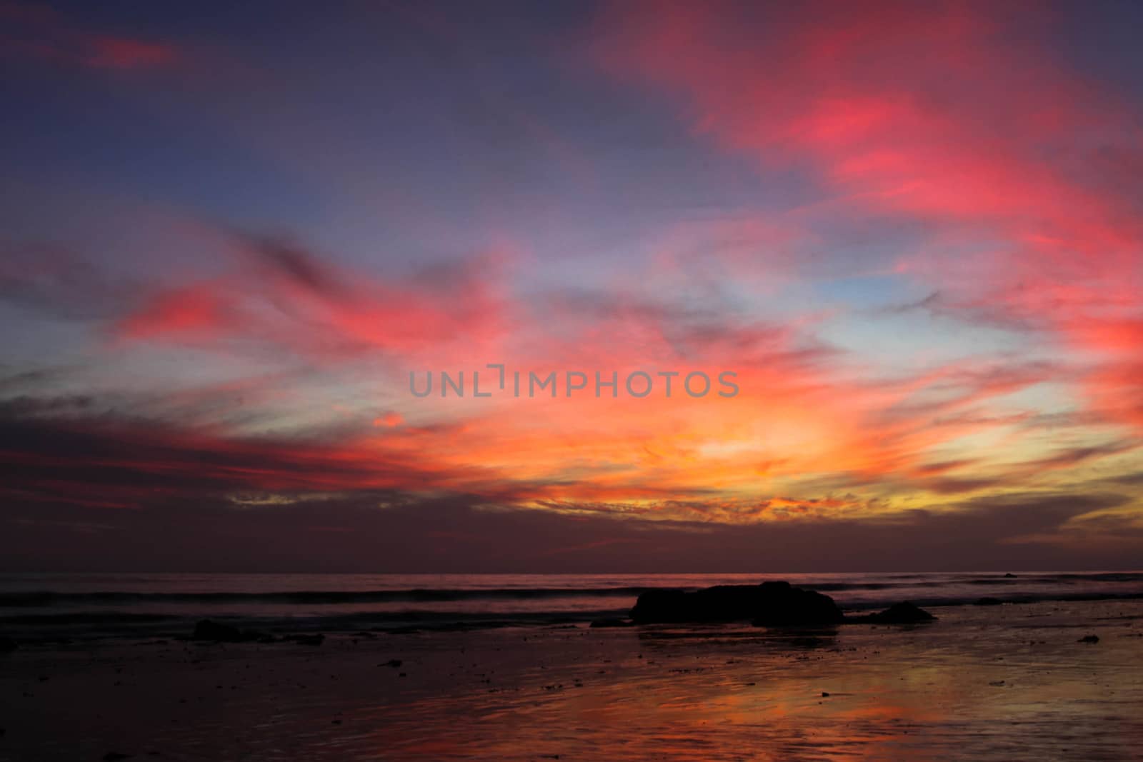 Sunset at Handry's Beach in Santa Barbara.
