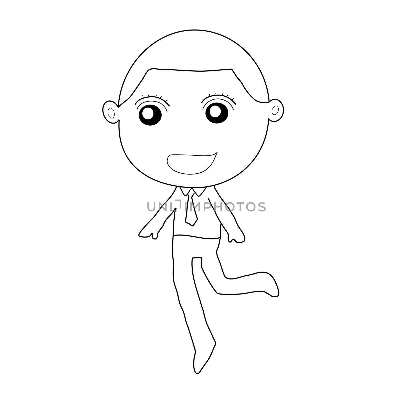 Business man drawing  On white background