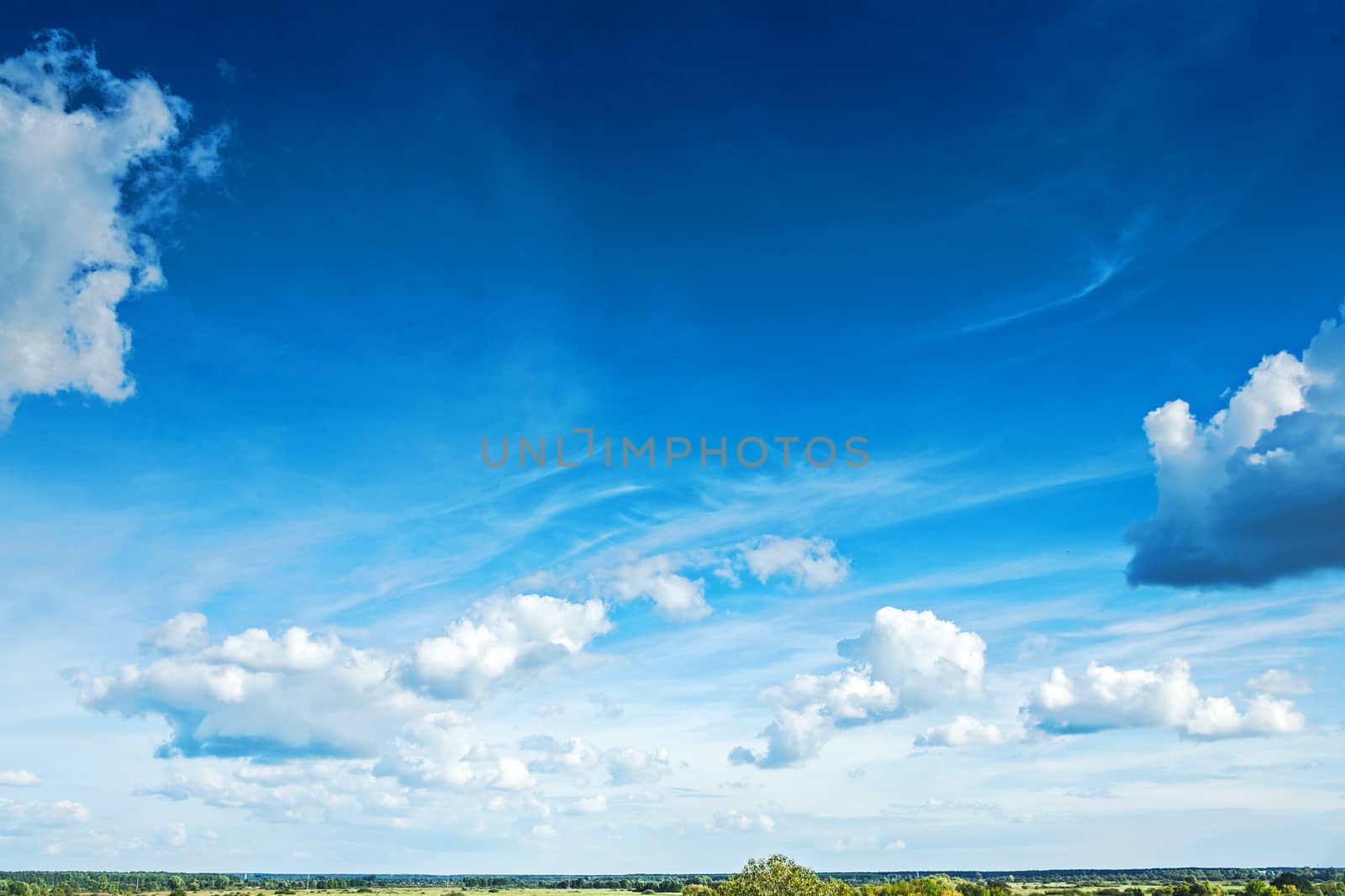 beautiful sky with cumulus clouds