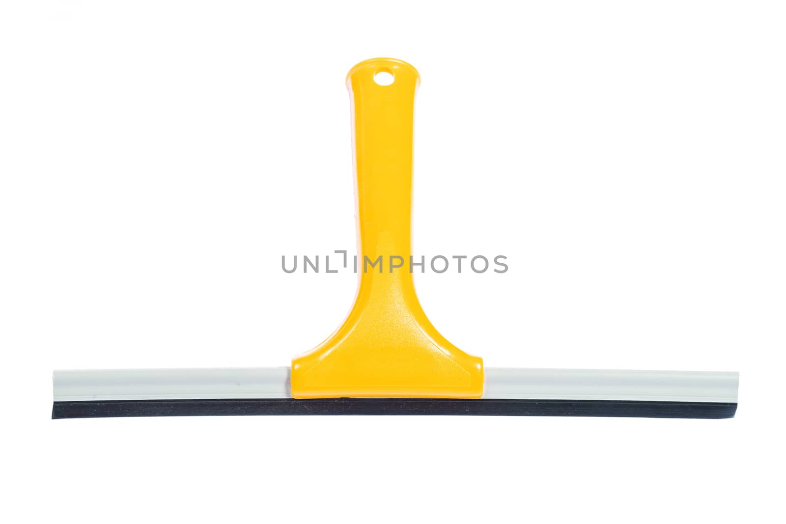 yellow window squeegee isolated on white