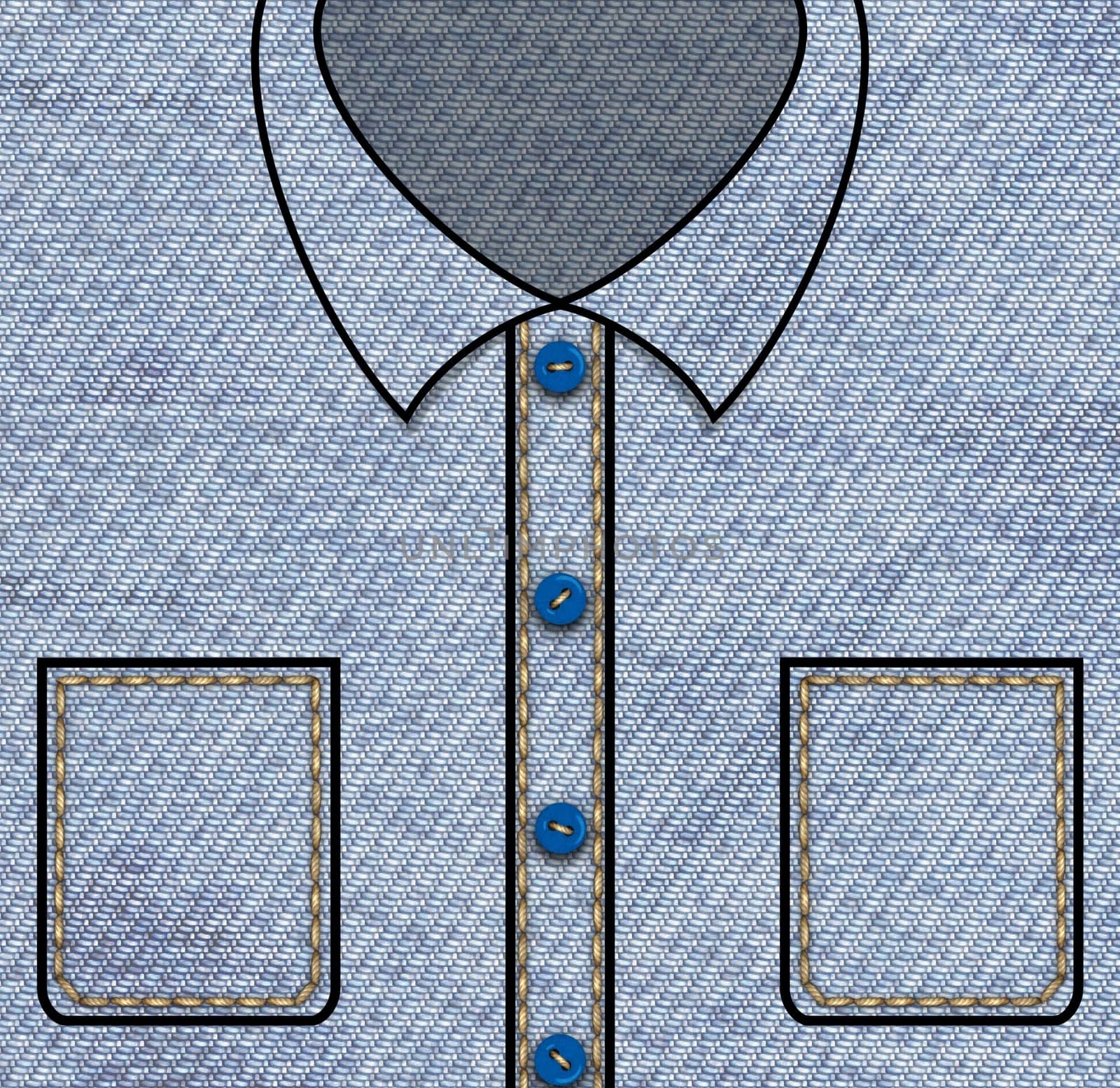 Illustration of a denim shirt