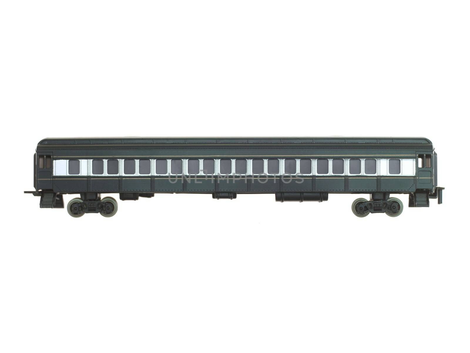 A toy train isolated against a white background